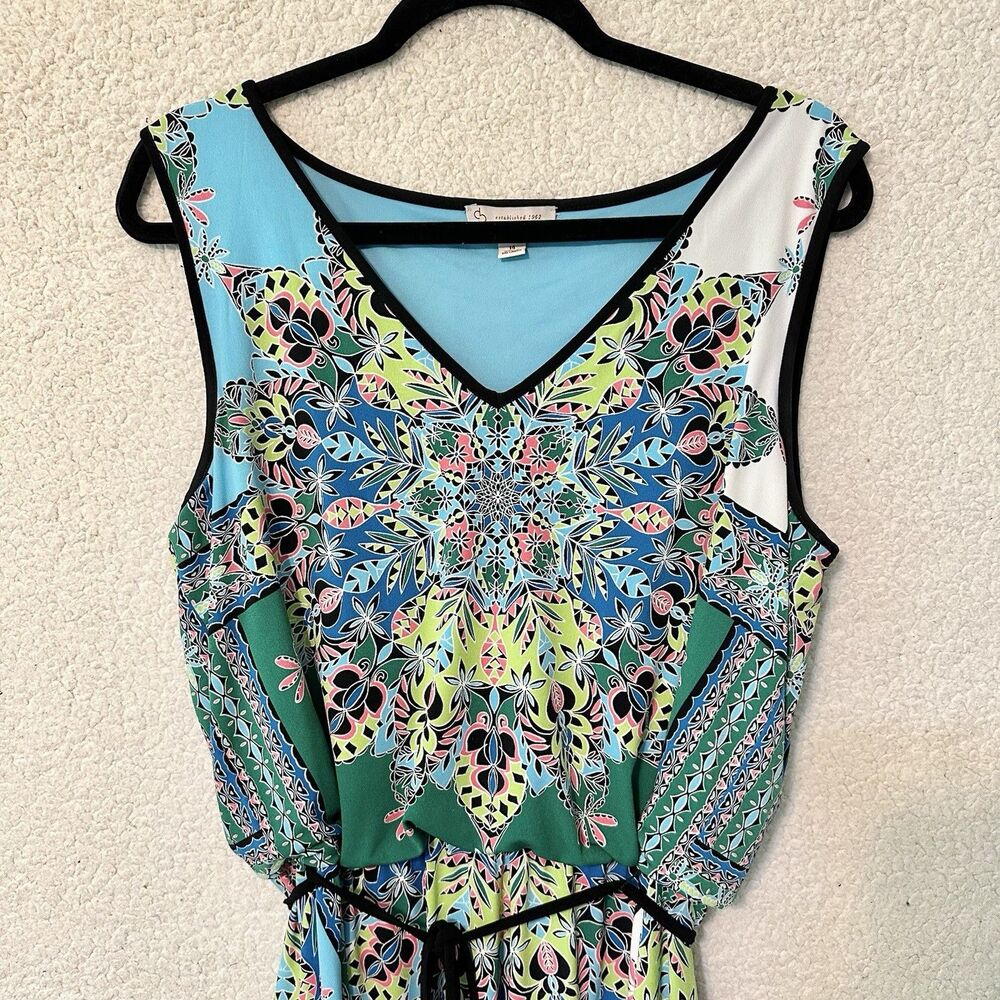Dress Barn Womens Maxi Dress Size 14 Sleeveless Multicolor Pullover Multicolor - Picture 5 of 13